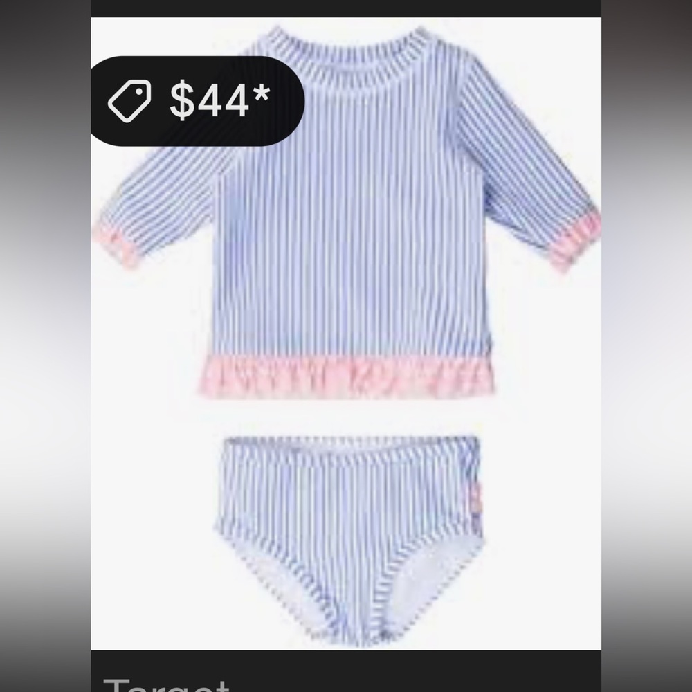 RASH GUARD BUNDLE Ruffle Butts 3-6m (set of two!!) flamingo & seersucker